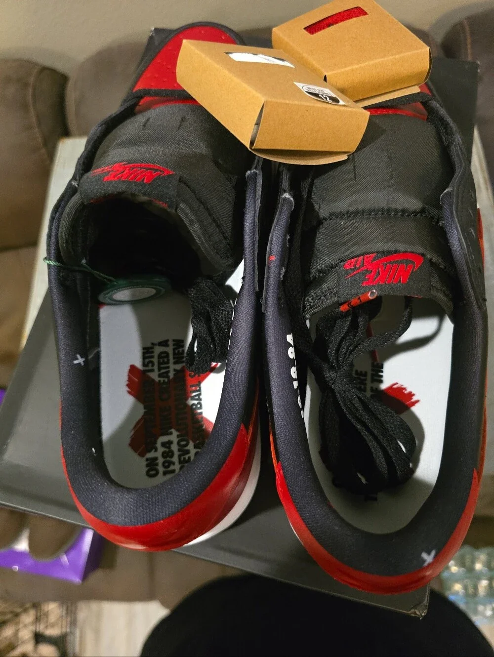 Nike Air Jordan 1 Retro Low OG Banned Bred Black Varsity Red IW6276-001 Men's 12